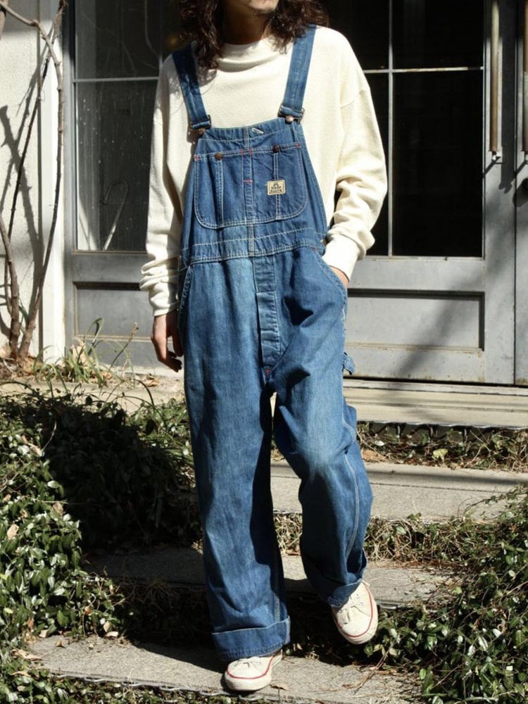 Men's Faded Denim Bib Overalls