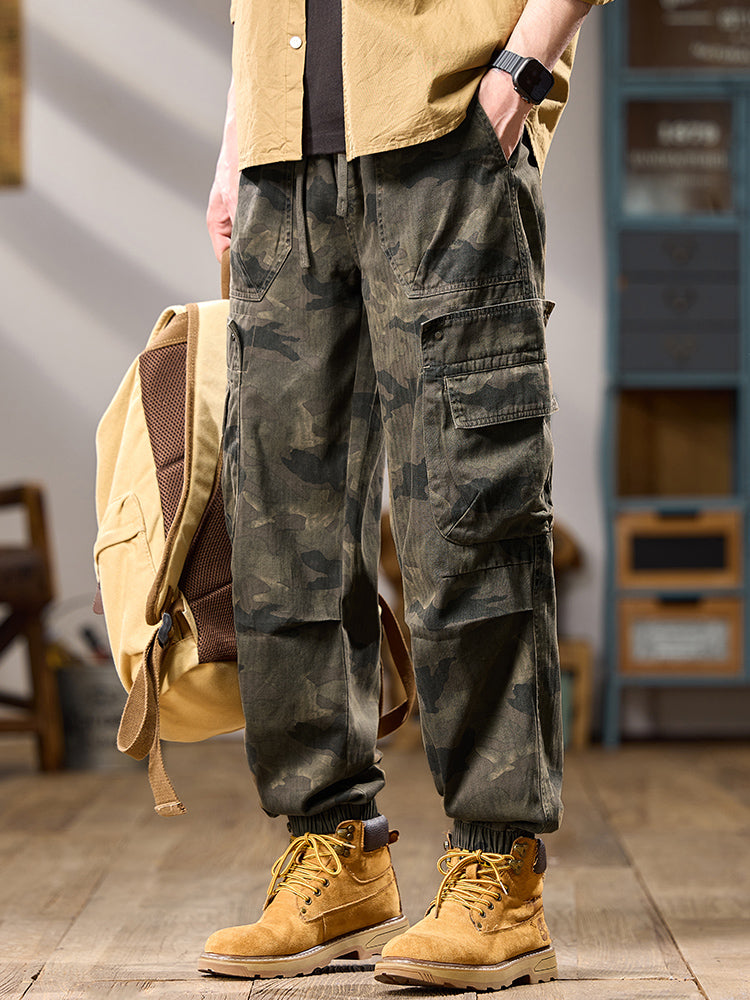 Men's Multi Pockets Camouflage Print Jogger Cargo Pants