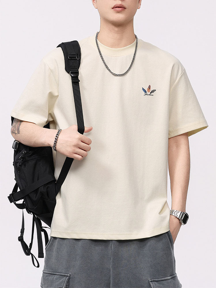 Men's Feather-Printed Casual Tee