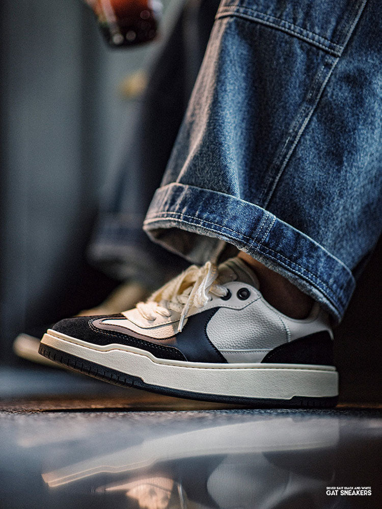 Men’s Colorblock Low-Top Casual Skate-Style Sneakers