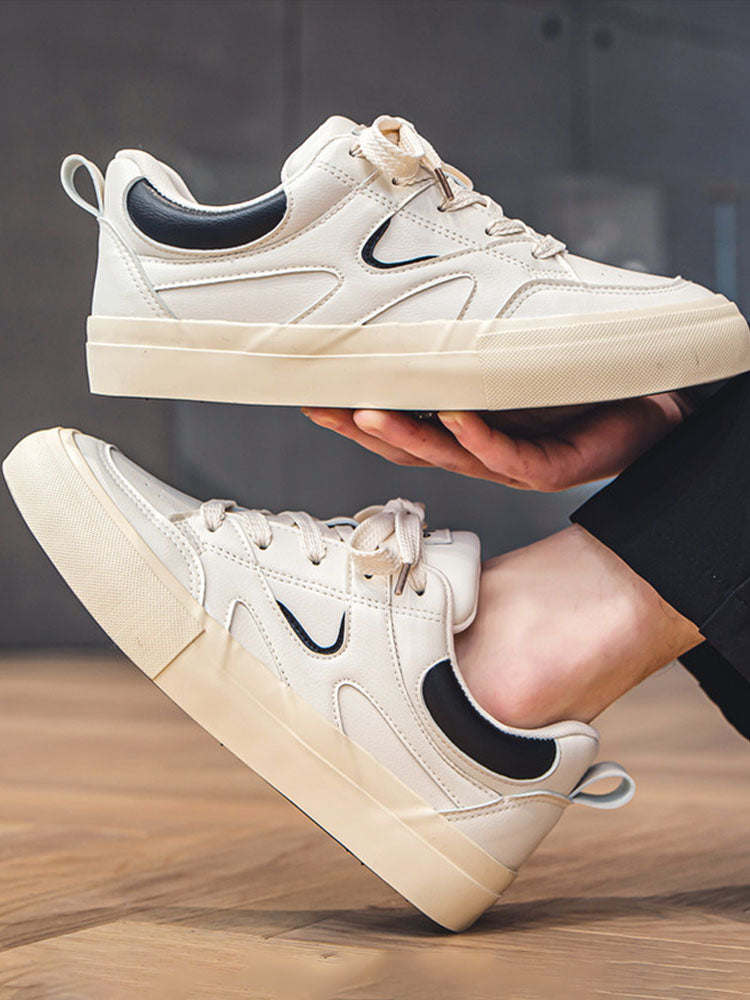 Vintage-Inspired Color-Block Low-Top Sneakers