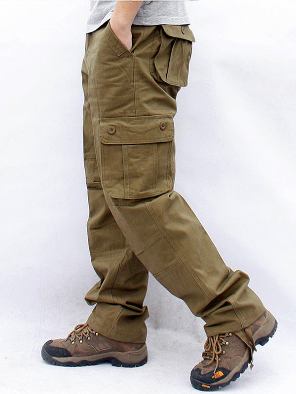 Men's Casual 6 Pockets Straight Cargo Pants – Vikokos